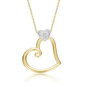 Sterling Silver Gold Heart Pendant